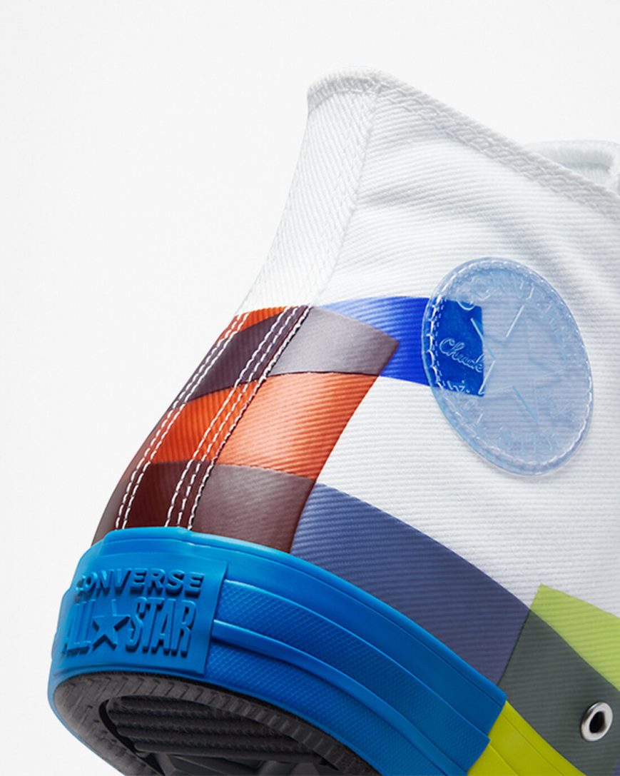 Men's Converse Chuck Taylor All Star Space Racer High Top Shoes White / Blue / White | AU 53E69M